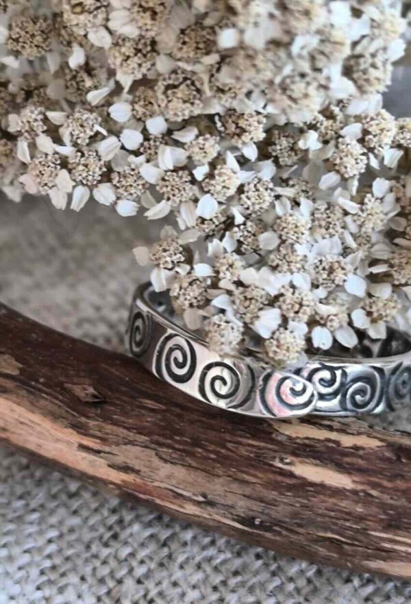 Bague anneau en argent ethnique