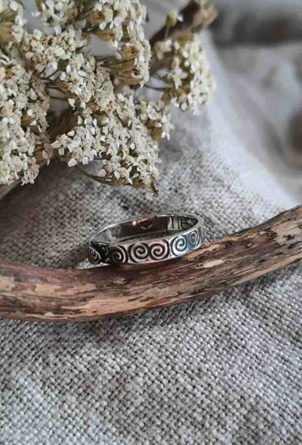 Bague anneau en argent ethnique