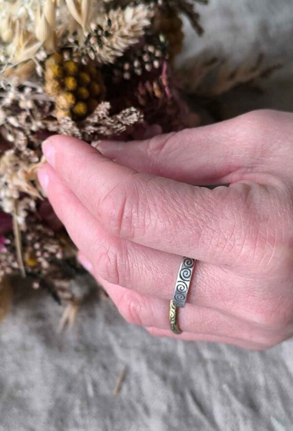 Bague anneau en argent ethnique