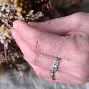 Bague anneau en argent ethnique