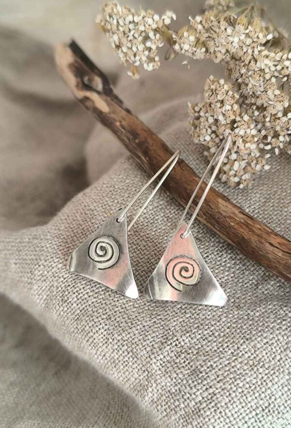 Boucles d'oreilles spirales en argent