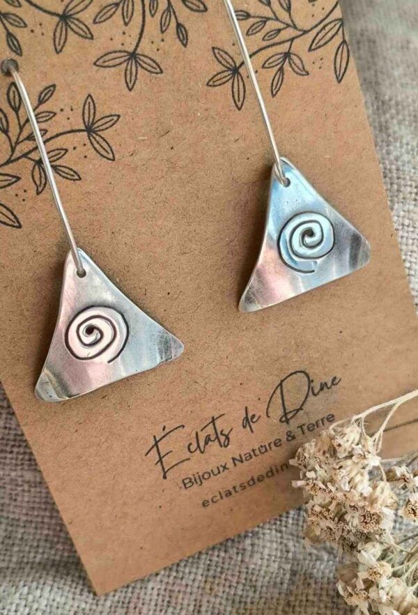 Boucles d'oreilles spirales en argent