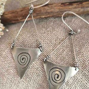 boucles d'oreilles pendantes spirale