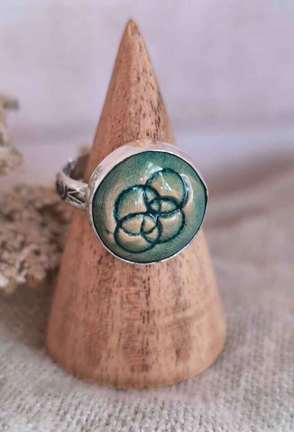 Bague argent et céramique