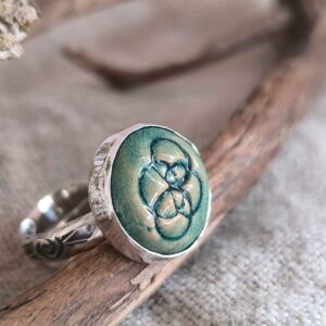 Bague argent et céramique
