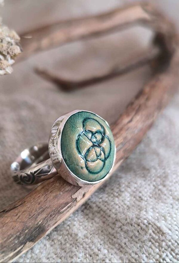 Bague argent et céramique