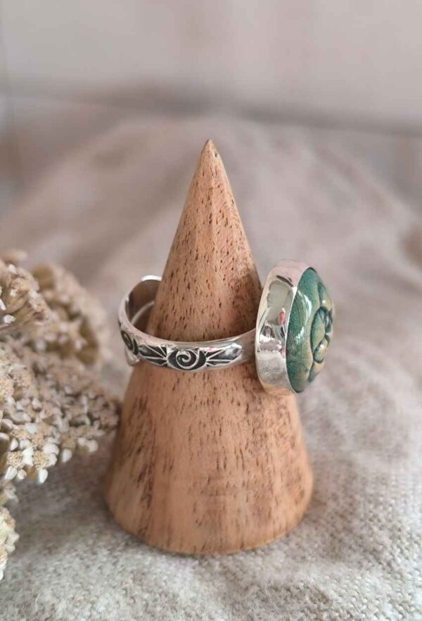 Bague argent et céramique