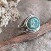 Bague artisanale en argent et céramique nature