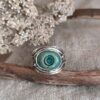 Bague artisanale en argent et céramique nature