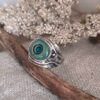 Bague artisanale en argent et céramique nature