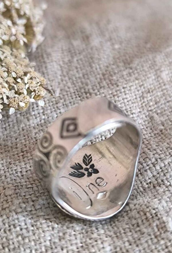 Bague triskel argent et céramique artisanale