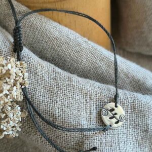Bracelet spirale en argent 4 feuilles