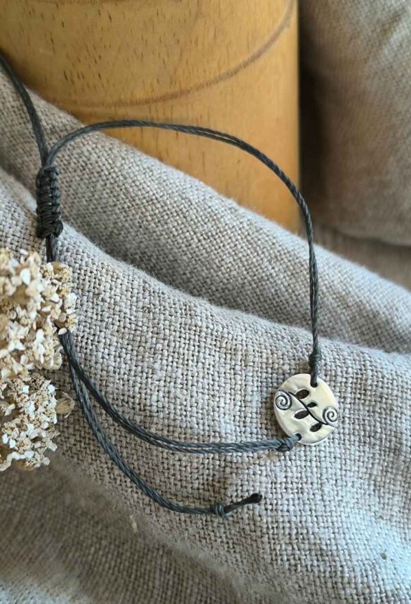 Bracelet spirale en argent 4 feuilles