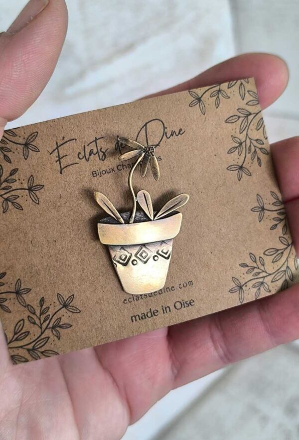 Broche Pin's petit pot de fleur